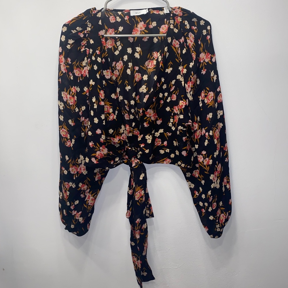 ALC Chiffon Wrap Top